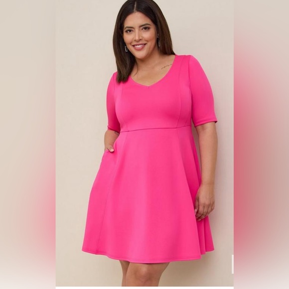 torrid Dresses & Skirts - Torrid Hot Pink Scuba Dress-Size 12 (0)